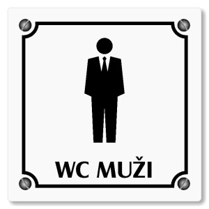 WC muži, 148x148mm, bílá, Kansas